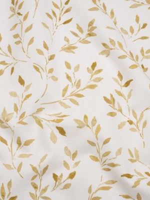 Printed Cotton Canvas – Ochre Leafy Stems – British Imported Printed Cotton Canvas – Ochre Leafy Stems – British Imported