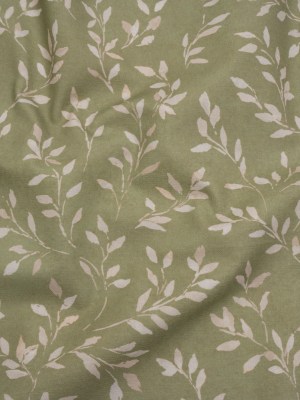 Printed Cotton Canvas – Sage Leafy Stems – British Imported Printed Cotton Canvas – Sage Leafy Stems – British Imported