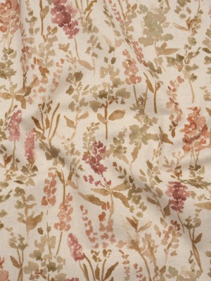 Printed Cotton and Linen Canvas – Berry Painterly Flowers – British Imported Printed Cotton and Linen Canvas – Berry Painterly Flowers – British Imported