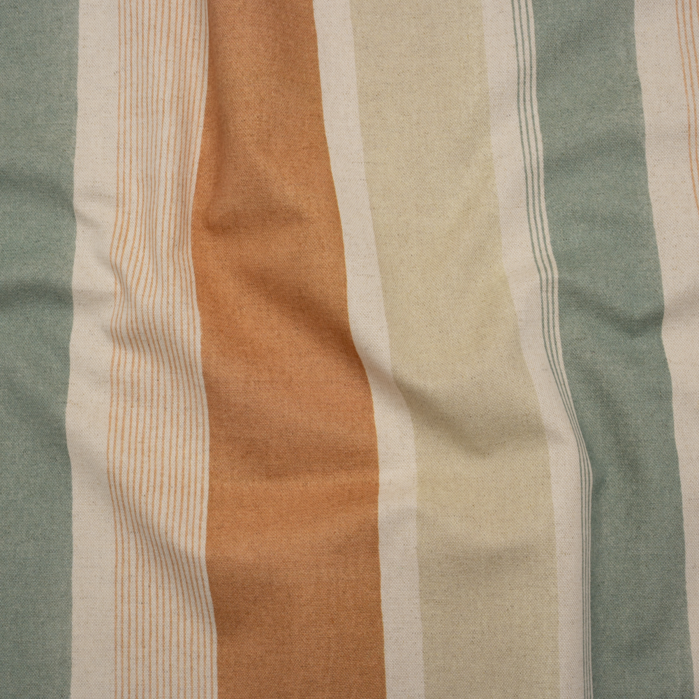 Printed Cotton and Linen Canvas – Copper Stripes – British Imported Printed Cotton and Linen Canvas – Copper Stripes – British Imported