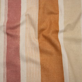 Printed Cotton and Linen Canvas – Ginger Stripes – British Imported Printed Cotton and Linen Canvas – Ginger Stripes – British Imported