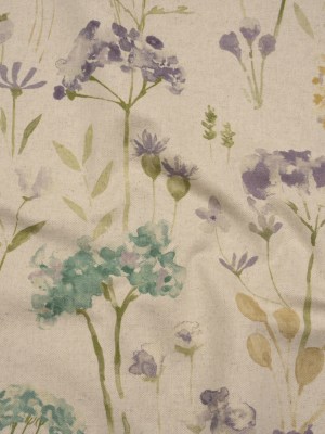Printed Cotton Canvas – Heather Watercolor Floral Stems – British Imported Printed Cotton Canvas – Heather Watercolor Floral Stems – British Imported