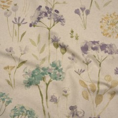 Printed Cotton Canvas – Heather Watercolor Floral Stems – British Imported Printed Cotton Canvas – Heather Watercolor Floral Stems – British Imported