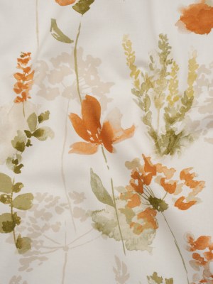 Printed Cotton Canvas – Ginger Watercolor Blooms – British Imported Printed Cotton Canvas – Ginger Watercolor Blooms – British Imported