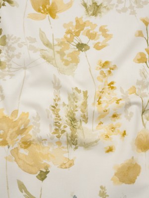 Printed Cotton Canvas – Maize Watercolor Blooms – British Imported Printed Cotton Canvas – Maize Watercolor Blooms – British Imported