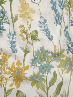 Printed Cotton Canvas – Azure Blooming Watercolor Garden – British Imported Printed Cotton Canvas – Azure Blooming Watercolor Garden – British Imported