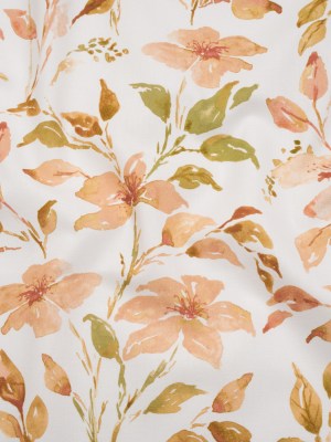 Printed Cotton Canvas – Sienna Watercolor Floral Stems – British Imported Printed Cotton Canvas – Sienna Watercolor Floral Stems – British Imported