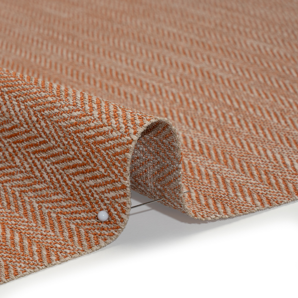 Recycled Polyester Home Decor Twill – Papaya Herringbone – British Imported Recycled Polyester Home Decor Twill – Papaya Herringbone – British Imported