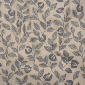 Printed Cotton Canvas – Ink Budding Flowers and Leaves – British Imported Printed Cotton Canvas – Ink Budding Flowers and Leaves – British Imported