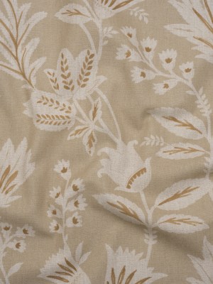 Printed Cotton Canvas – Linen Leafy Sprays and Little Flowers – British Imported Printed Cotton Canvas – Linen Leafy Sprays and Little Flowers – British Imported