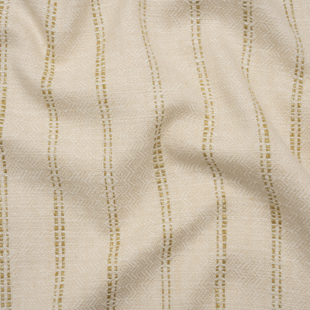 Polyester and Cotton Drapery Twill – Maize Zig Zags and Textured Stripes – British Imported Polyester and Cotton Drapery Twill – Maize Zig Zags and Textured Stripes – British Imported