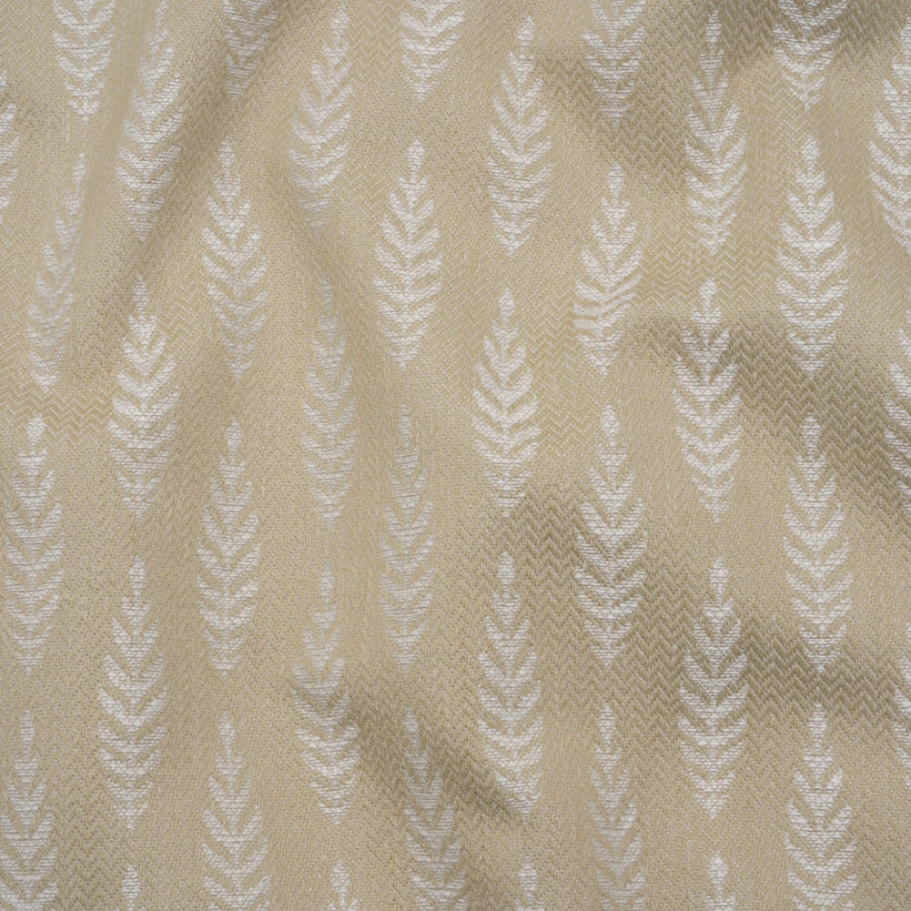 Recycled Polyester and Cotton Jacquard – Flax Lines of Leaves – British Imported Recycled Polyester and Cotton Jacquard – Flax Lines of Leaves – British Imported