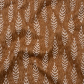 Recycled Polyester and Cotton Jacquard – Ginger Lines of Leaves – British Imported Recycled Polyester and Cotton Jacquard – Ginger Lines of Leaves – British Imported