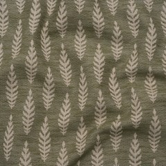 Recycled Polyester and Cotton Jacquard – Olive Lines of Leaves – British Imported Recycled Polyester and Cotton Jacquard – Olive Lines of Leaves – British Imported