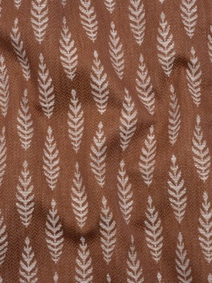 Recycled Polyester and Cotton Jacquard – Rosewood Lines of Leaves – British Imported Recycled Polyester and Cotton Jacquard – Rosewood Lines of Leaves – British Imported