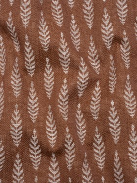 Recycled Polyester and Cotton Jacquard – Rosewood Lines of Leaves – British Imported Recycled Polyester and Cotton Jacquard – Rosewood Lines of Leaves – British Imported