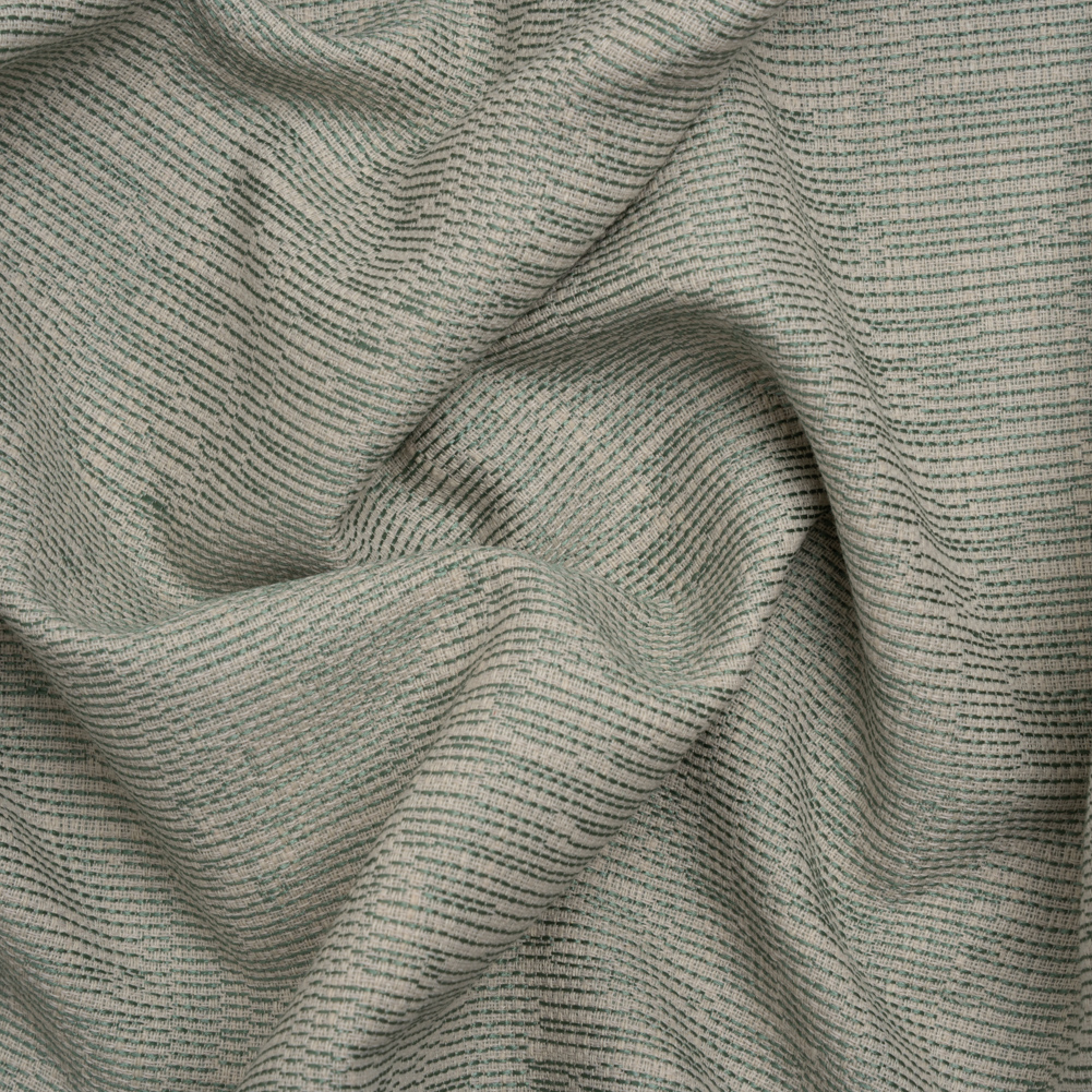 Recycled Polyester and Cotton Drapery Woven – Eucalyptus Striations – British Imported Recycled Polyester and Cotton Drapery Woven – Eucalyptus Striations – British Imported