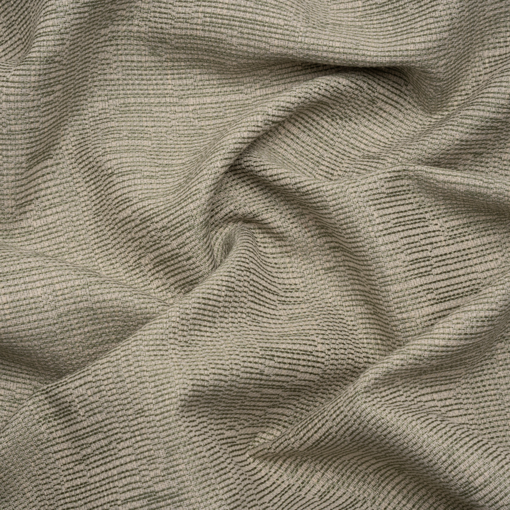 Recycled Polyester and Cotton Drapery Woven – Moss Striations – British Imported Recycled Polyester and Cotton Drapery Woven – Moss Striations – British Imported