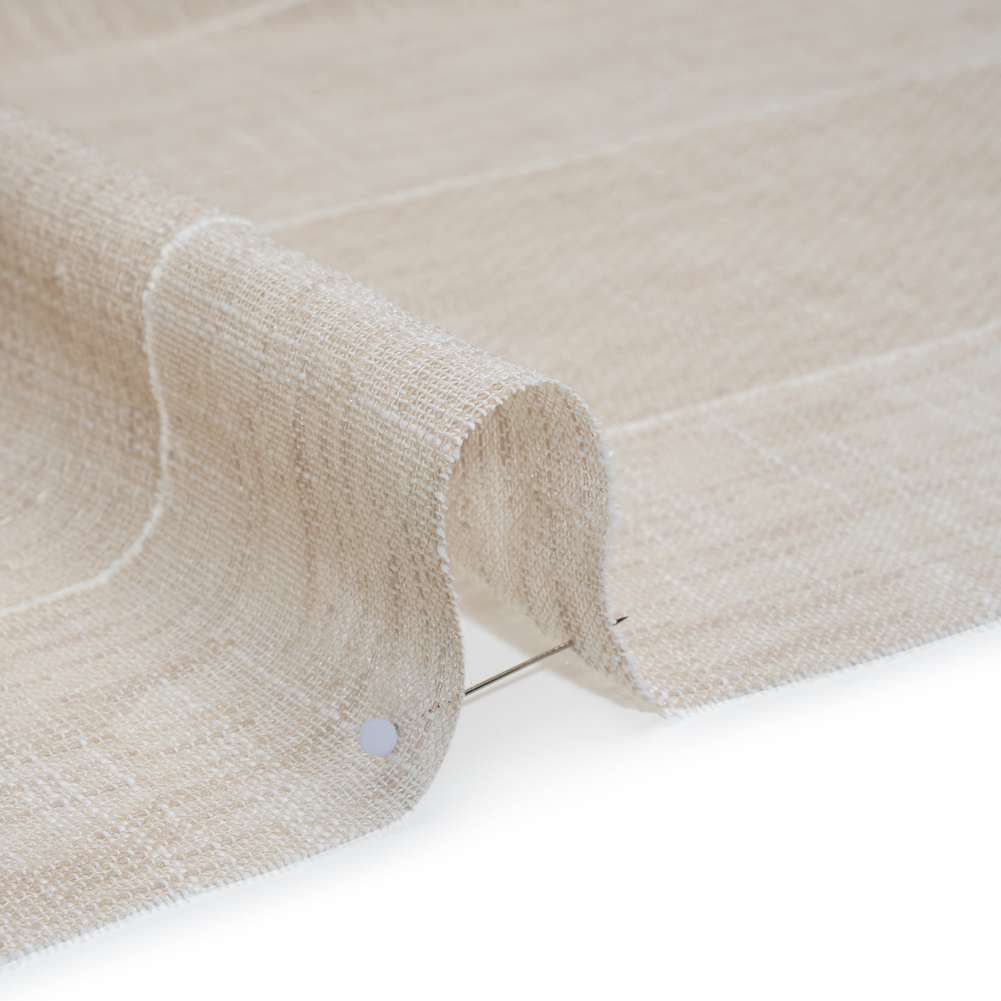 Textured Open Weave Double Wide Drapery Sheers Fabric – Sand Tactile Stripes – British Imported Textured Open Weave Double Wide Drapery Sheers Fabric – Sand Tactile Stripes – British Imported
