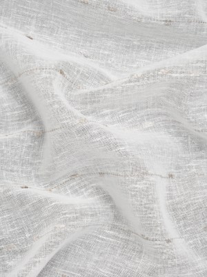 Slubbed Double Wide Drapery Sheers Fabric – Stone Eyelash Fringe Dot Stripes – British Imported Slubbed Double Wide Drapery Sheers Fabric – Stone Eyelash Fringe Dot Stripes – British Imported