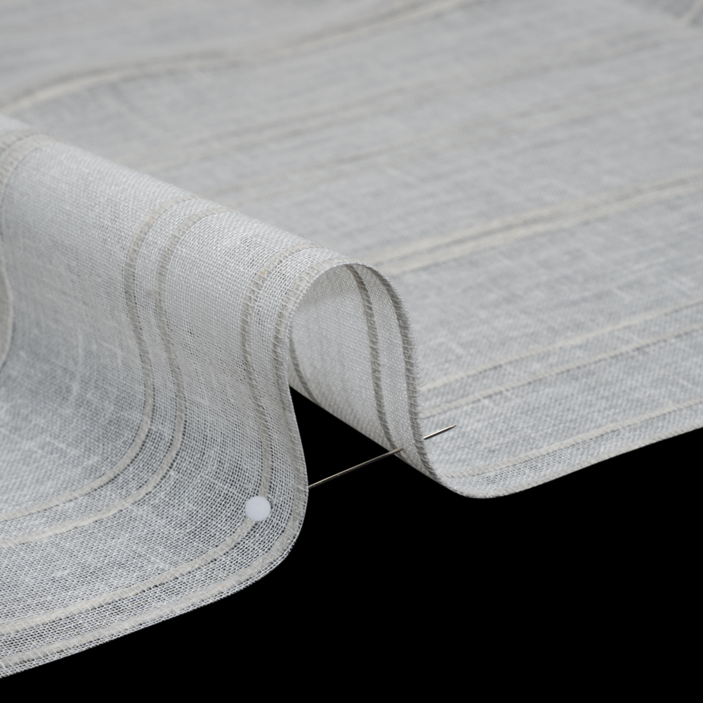Slubbed Double Wide Drapery Sheers Fabric – Pebble Ribbed Stripes – British Imported Slubbed Double Wide Drapery Sheers Fabric – Pebble Ribbed Stripes – British Imported