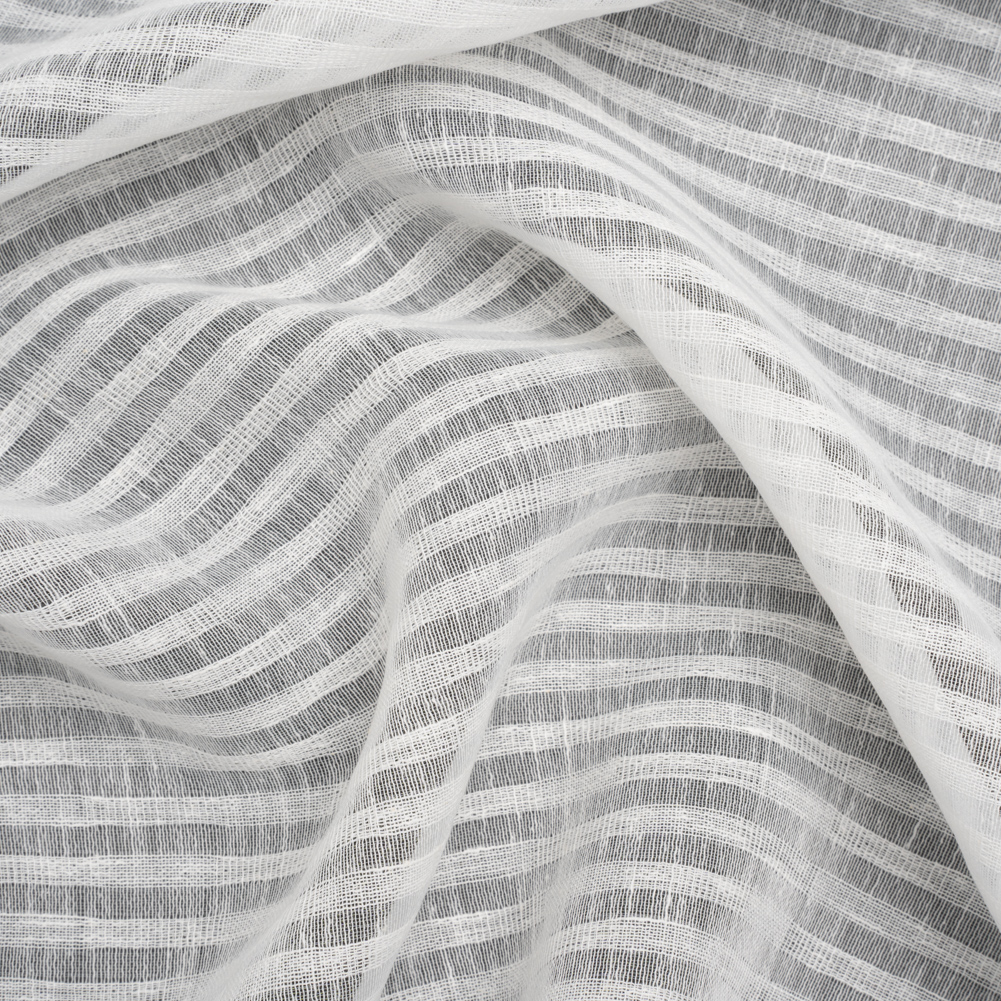 Slubbed Double Wide Drapery Sheers Woven – Chalk Sheer Stripes – British Imported Slubbed Double Wide Drapery Sheers Woven – Chalk Sheer Stripes – British Imported