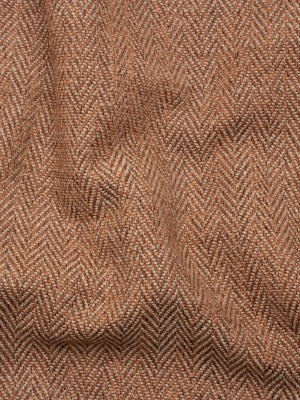 Recycled Polyester Home Decor Twill – Terracotta Herringbone – British Imported Recycled Polyester Home Decor Twill – Terracotta Herringbone – British Imported