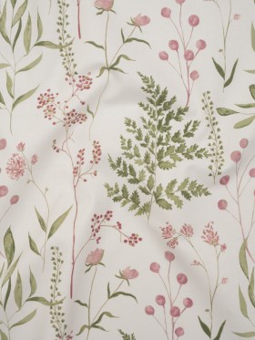 Printed Cotton Canvas – Peony Painted Wildflowers and Leaves – British Imported Printed Cotton Canvas – Peony Painted Wildflowers and Leaves – British Imported