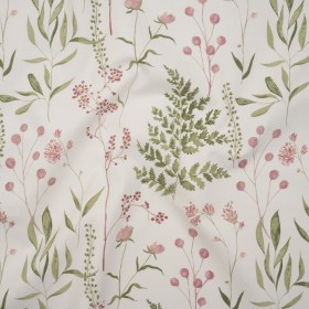 Printed Cotton Canvas – Peony Painted Wildflowers and Leaves – British Imported Printed Cotton Canvas – Peony Painted Wildflowers and Leaves – British Imported