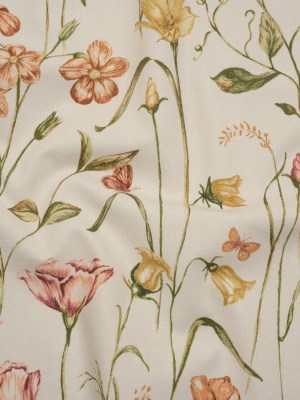 Printed Cotton Canvas – Autumn Flowering Stems and Butterflies – British Imported Printed Cotton Canvas – Autumn Flowering Stems and Butterflies – British Imported