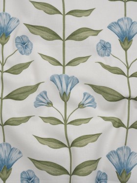 Printed Cotton Canvas – Bluebell Balanced Flower Stems – British Imported Printed Cotton Canvas – Bluebell Balanced Flower Stems – British Imported