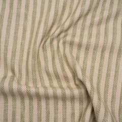 Polyester and Cotton Herringbone Twill – Olive Stripes – British Imported Polyester and Cotton Herringbone Twill – Olive Stripes – British Imported