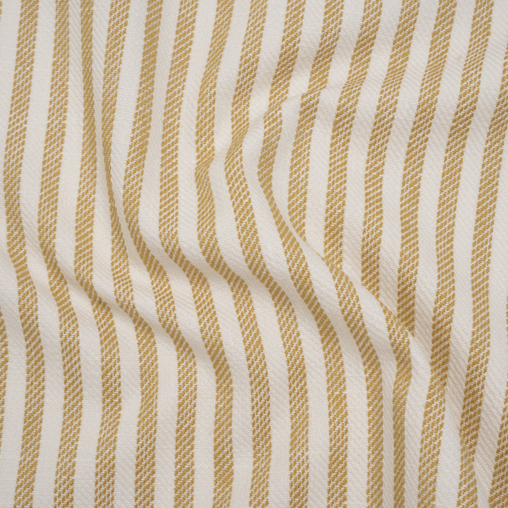 Polyester and Cotton Herringbone Twill – Sunflower Stripes – British Imported Polyester and Cotton Herringbone Twill – Sunflower Stripes – British Imported