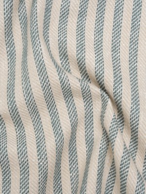Polyester and Cotton Herringbone Twill – Teal Stripes – British Imported Polyester and Cotton Herringbone Twill – Teal Stripes – British Imported