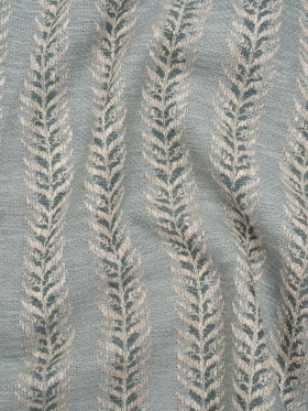 Polyester and Cotton Home Decor Jacquard – Teal Leafy Vine Stripes – British Imported Polyester and Cotton Home Decor Jacquard – Teal Leafy Vine Stripes – British Imported