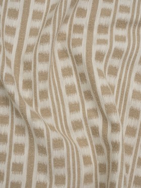Polyester and Cotton Home Decor Jacquard – Natural Ikat Squares in Stripes – British Imported Polyester and Cotton Home Decor Jacquard – Natural Ikat Squares in Stripes – British Imported