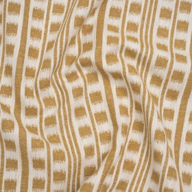 Polyester and Cotton Home Decor Jacquard – Sunflower Ikat Squares in Stripes – British Imported Polyester and Cotton Home Decor Jacquard – Sunflower Ikat Squares in Stripes – British Imported