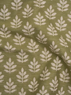 Polyester and Cotton Twill Jacquard – Olive Lines of Leaves – British Imported Polyester and Cotton Twill Jacquard – Olive Lines of Leaves – British Imported