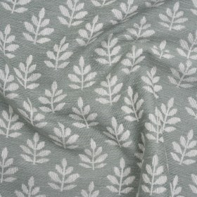 Polyester and Cotton Twill Jacquard – Seafoam Lines of Leaves – British Imported Polyester and Cotton Twill Jacquard – Seafoam Lines of Leaves – British Imported