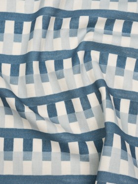 Cotton and Linen Canvas Print – Indigo Geometric Block Stripes – British Imported Cotton and Linen Canvas Print – Indigo Geometric Block Stripes – British Imported