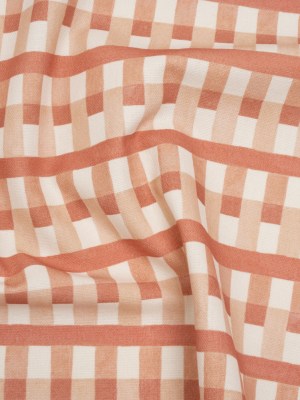 Cotton and Linen Canvas Print – Raspberry Geometric Block Stripes – British Imported Cotton and Linen Canvas Print – Raspberry Geometric Block Stripes – British Imported