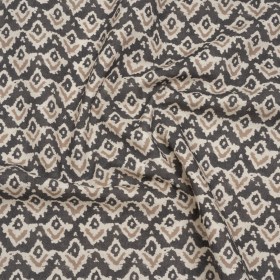 Cotton and Linen Canvas Print – Charcoal Rows of Diamonds – British Imported Cotton and Linen Canvas Print – Charcoal Rows of Diamonds – British Imported