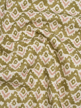 Cotton and Linen Canvas Print – Olive Rows of Diamonds – British Imported Cotton and Linen Canvas Print – Olive Rows of Diamonds – British Imported