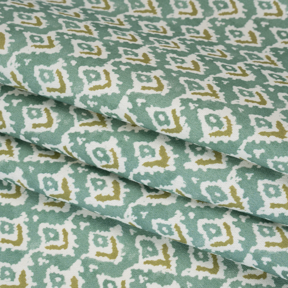 Cotton and Linen Canvas Print – Teal Rows of Diamonds – British Imported Cotton and Linen Canvas Print – Teal Rows of Diamonds – British Imported