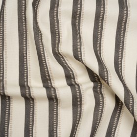 Cotton and Linen Canvas Print – Charcoal Stripes and Dots – British Imported Cotton and Linen Canvas Print – Charcoal Stripes and Dots – British Imported