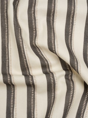 Cotton and Linen Canvas Print – Charcoal Stripes and Dots – British Imported Cotton and Linen Canvas Print – Charcoal Stripes and Dots – British Imported