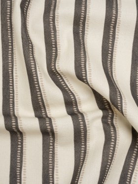 Cotton and Linen Canvas Print – Charcoal Stripes and Dots – British Imported Cotton and Linen Canvas Print – Charcoal Stripes and Dots – British Imported