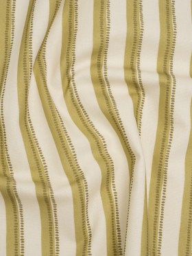 Cotton and Linen Canvas Print – Olive Stripes and Dots – British Imported Cotton and Linen Canvas Print – Olive Stripes and Dots – British Imported