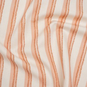 Cotton and Linen Canvas Print – Terracotta Stripes and Dots – British Imported Cotton and Linen Canvas Print – Terracotta Stripes and Dots – British Imported