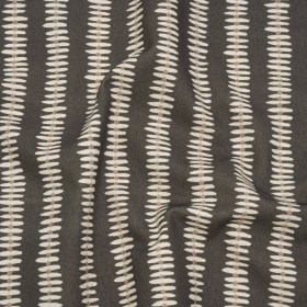 Cotton and Linen Canvas Print – Charcoal Dash and Dot Stripes – British Imported Cotton and Linen Canvas Print – Charcoal Dash and Dot Stripes – British Imported
